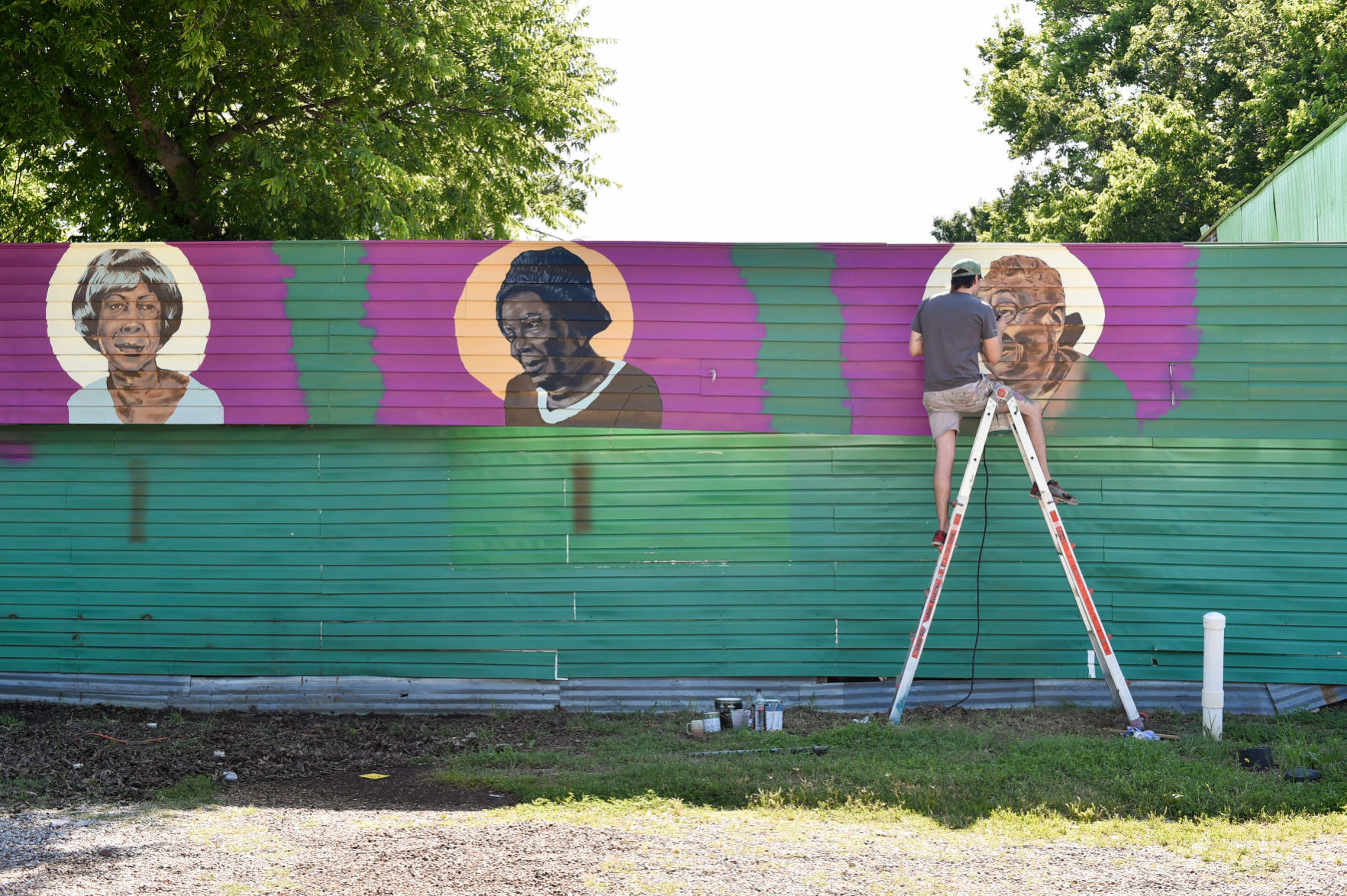 Painting, three faces